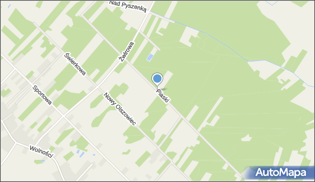 Pysznica, Piaski, mapa Pysznica