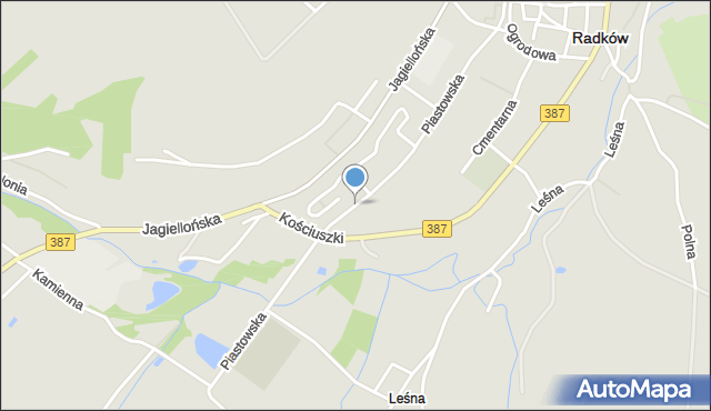 Radków powiat kłodzki, Piastowska, mapa Radków powiat kłodzki