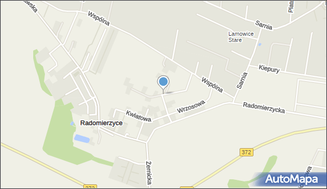 Radomierzyce gmina Siechnice, Piaskowa, mapa Radomierzyce gmina Siechnice