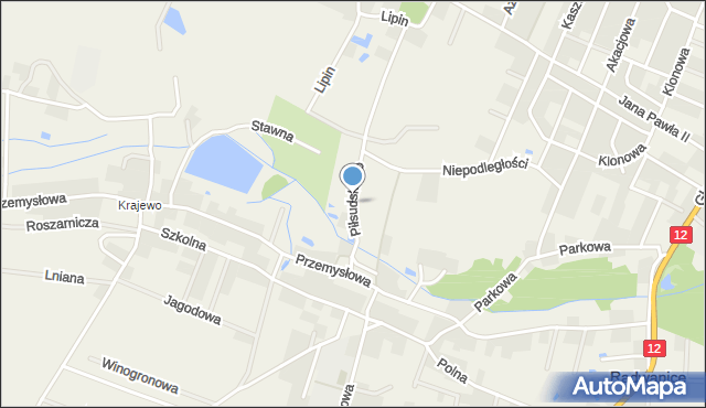 Radwanice powiat polkowicki, Piłsudskiego Józefa, marsz., mapa Radwanice powiat polkowicki
