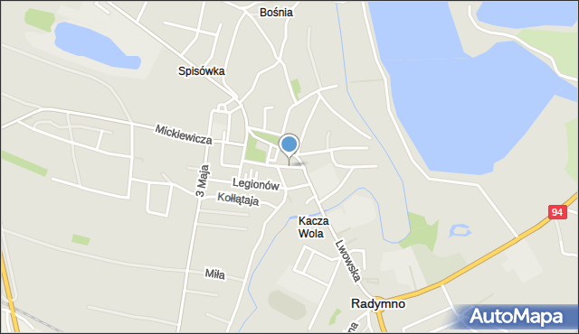 Radymno, Piekarska, mapa Radymno