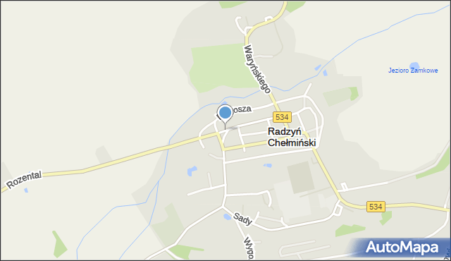 Radzyń Chełmiński, Piłsudskiego Józefa, marsz., mapa Radzyń Chełmiński
