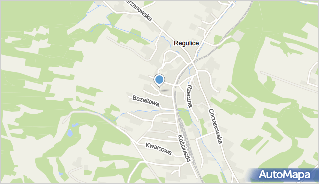 Regulice gmina Alwernia, Piastowska, mapa Regulice gmina Alwernia