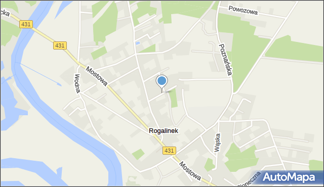 Rogalinek, Piaskowa, mapa Rogalinek