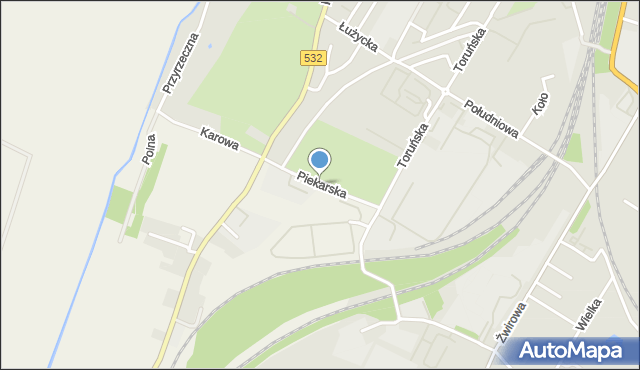 Rozpędziny, Piekarska, mapa Rozpędziny