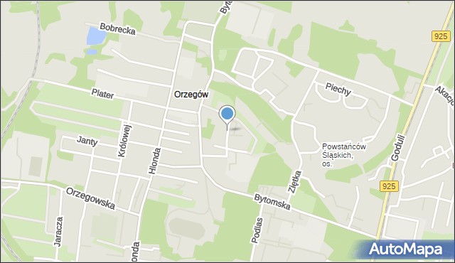 Ruda Śląska, Piaseczna, mapa Rudy Śląskiej