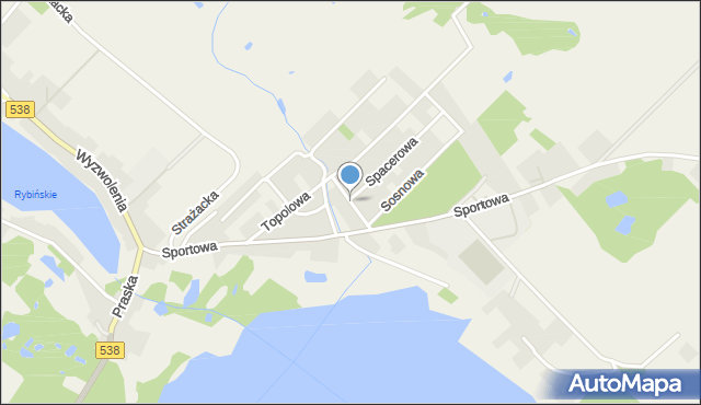 Rybno powiat działdowski, Piękna, mapa Rybno powiat działdowski