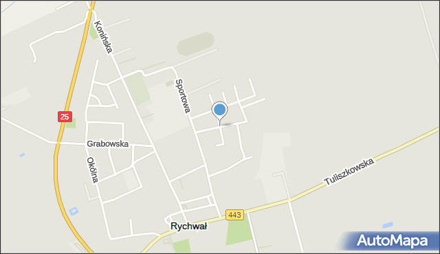 Rychwał, Piłkarska, mapa Rychwał