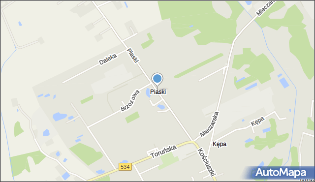 Rypin, Piaski, mapa Rypin