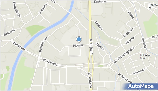Rzeszów, Pigonia Stanisława, prof., mapa Rzeszów