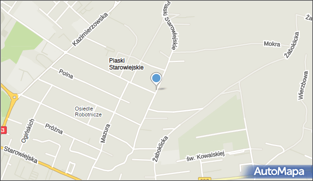 Siedlce, Piaski Starowiejskie, mapa Siedlce