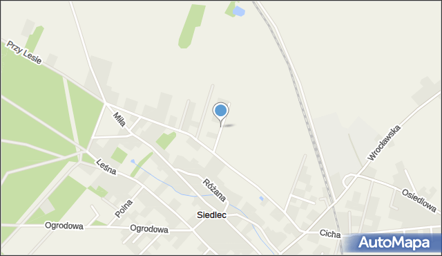 Siedlec gmina Długołęka, Piękna, mapa Siedlec gmina Długołęka