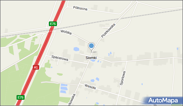 Siomki, Piotrkowska, mapa Siomki