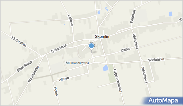 Skomlin, Piłsudskiego Józefa, marsz., mapa Skomlin