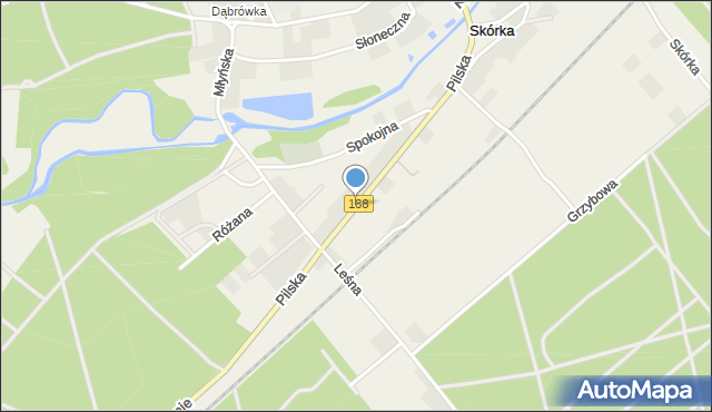 Skórka gmina Krajenka, Pilska, mapa Skórka gmina Krajenka