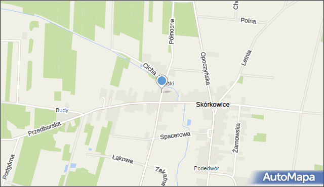 Skórkowice, Piaski, mapa Skórkowice