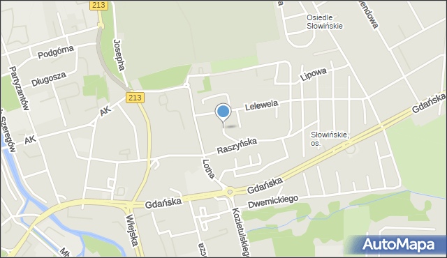 Słupsk, Piastów, mapa Słupska