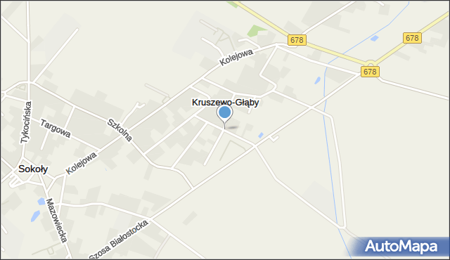 Sokoły powiat wysokomazowiecki, Piłsudskiego Józefa, marsz., mapa Sokoły powiat wysokomazowiecki