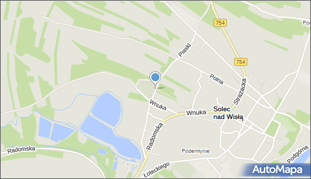 Solec nad Wisłą, Piaski, mapa Solec nad Wisłą