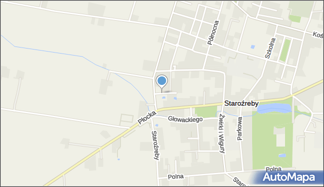 Staroźreby, Piękna, mapa Staroźreby