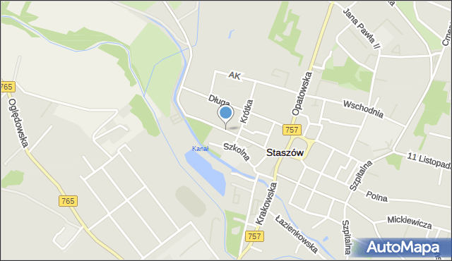 Staszów, Piłsudskiego Józefa, marsz., mapa Staszów