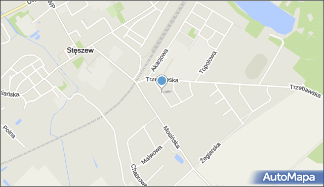 Stęszew, Piłkarska, mapa Stęszew