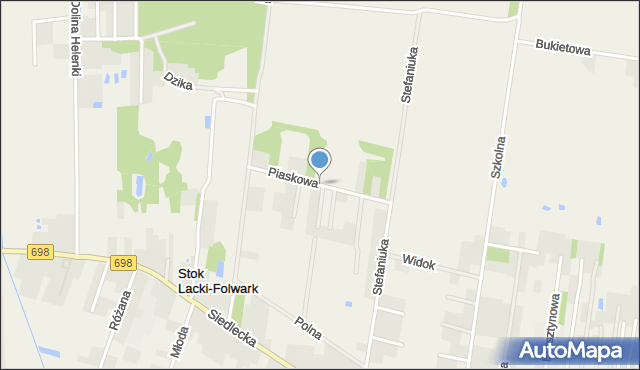 Stok Lacki-Folwark, Piaskowa, mapa Stok Lacki-Folwark
