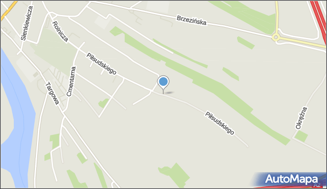 Stryków powiat zgierski, Piłsudskiego Józefa, marsz., mapa Stryków powiat zgierski