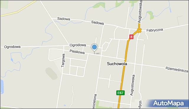 Suchowola powiat sokólski, Piaskowa, mapa Suchowola powiat sokólski