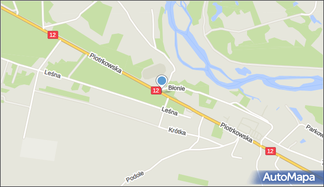 Sulejów powiat piotrkowski, Piotrkowska, mapa Sulejów powiat piotrkowski