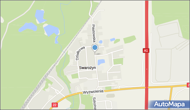 Swarożyn, Piastowska, mapa Swarożyn