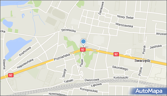 Swarzędz, Piaski, mapa Swarzędz