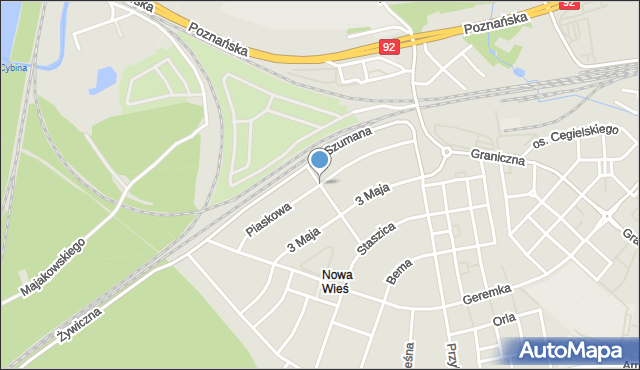 Swarzędz, Piaskowa, mapa Swarzędz