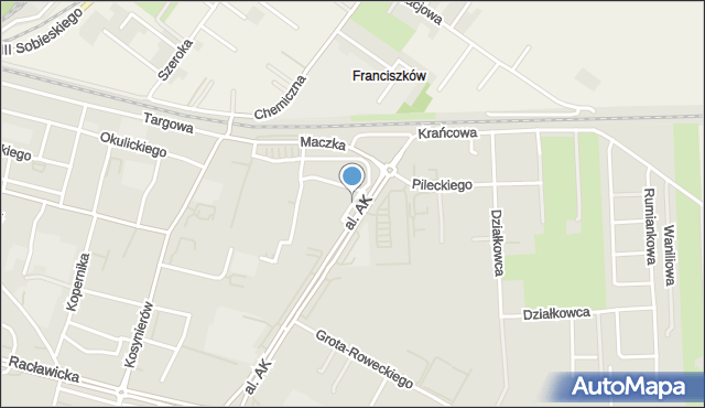 Świdnik, Pionierska, mapa Świdnika