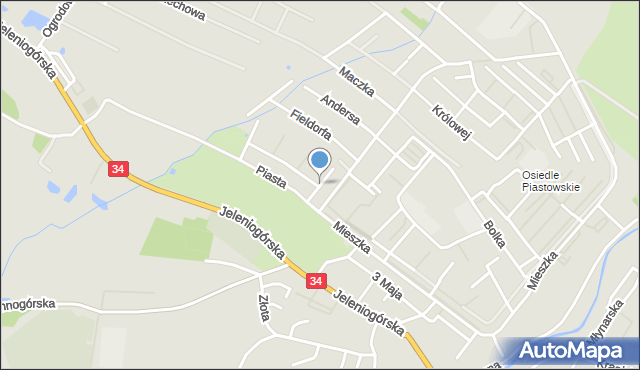 Świebodzice, Pileckiego Witolda, rtm., mapa Świebodzice