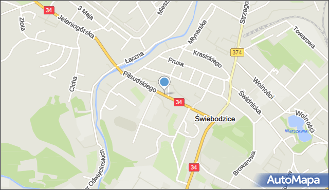 Świebodzice, Piłsudskiego Józefa, marsz., mapa Świebodzice