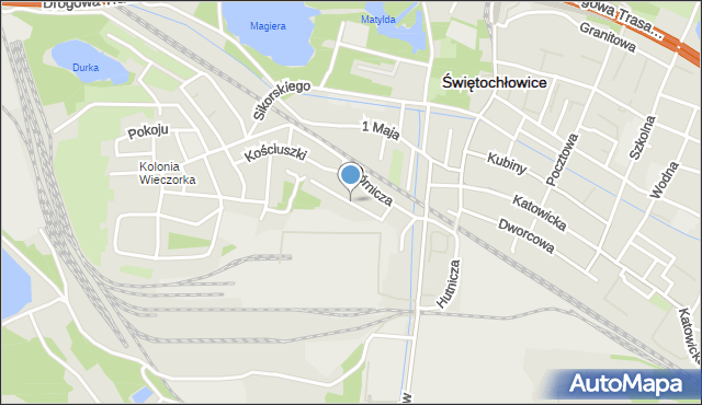 Świętochłowice, Piechaczka Teodora, mapa Świętochłowice