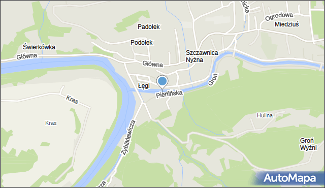 Szczawnica, Pienińska, mapa Szczawnica