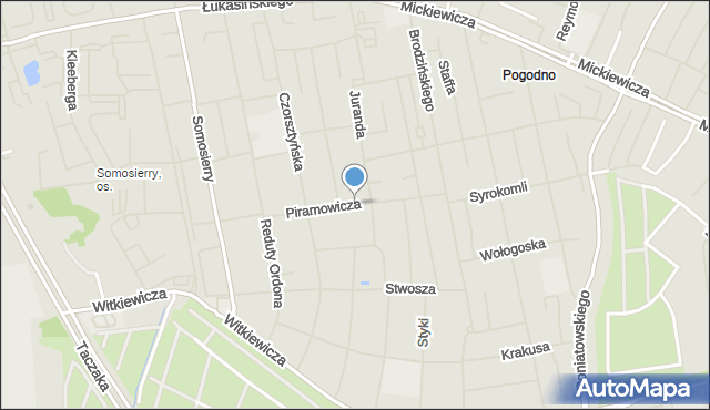 Szczecin, Piramowicza Grzegorza, ks., mapa Szczecina
