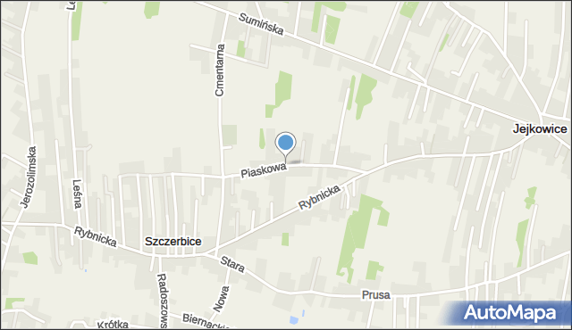 Szczerbice, Piaskowa, mapa Szczerbice