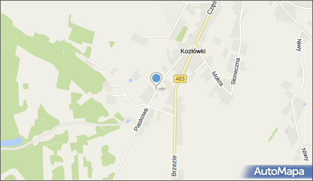 Szczerców, Piaskowa, mapa Szczerców