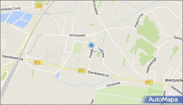 Tarnobrzeg, Piekarska, mapa Tarnobrzegu