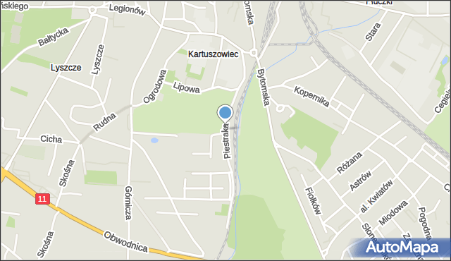Tarnowskie Góry, Piestraka Feliksa, mapa Tarnowskie Góry