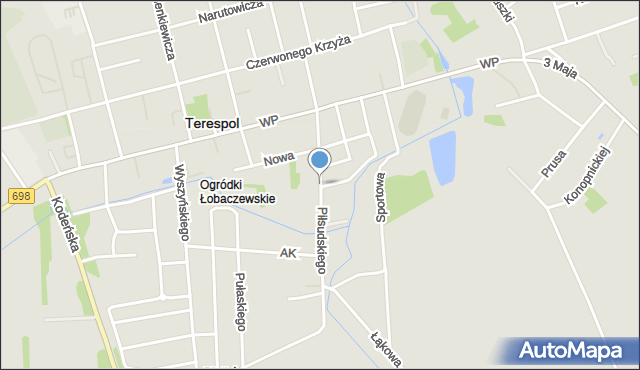 Terespol powiat bialski, Piłsudskiego Józefa, marsz., mapa Terespol powiat bialski