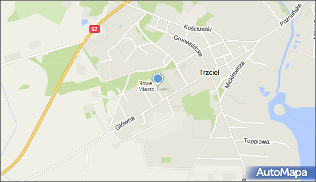 Trzciel powiat międzyrzecki, Piaskowa, mapa Trzciel powiat międzyrzecki