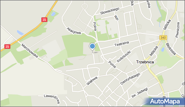 Trzebnica, Piaskowskiego Stanisława, mapa Trzebnica