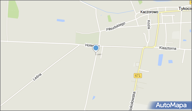 Tykocin, Piekarska, mapa Tykocin