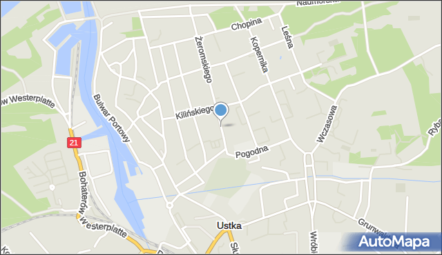 Ustka, Piłsudskiego Józefa, marsz., mapa Ustka