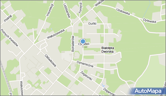 Warszawa, Pionierów, mapa Warszawy