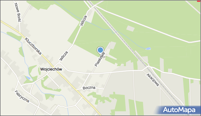 Wojciechów gmina Olesno, Piaskowa, mapa Wojciechów gmina Olesno